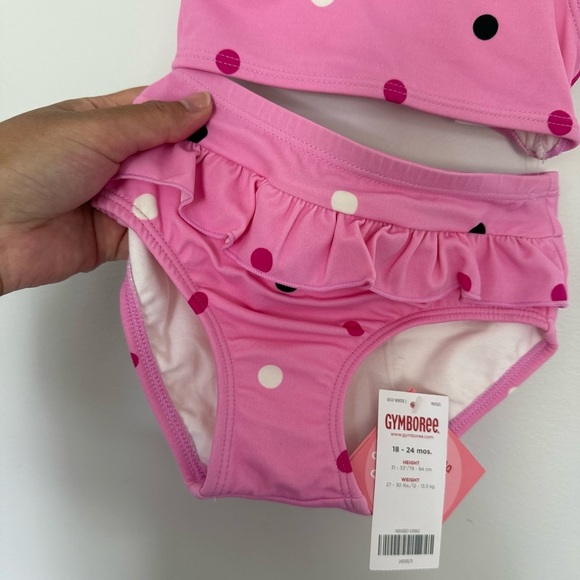 Gymboree Pink and Red Polka Dot Swimsuit - Picture 4 of 6